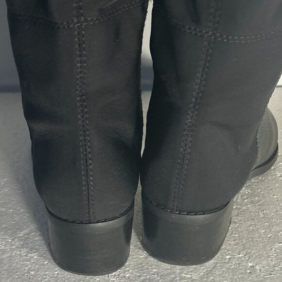 Lane Bryant SZ 7W  Letizia Black leather above knee boot Timeless Edgy Essential - Picture 6 of 10